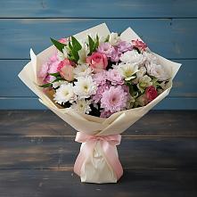 Букет цветов из:  Хризантемы, Альстромерии и Розы в Тырныаузе