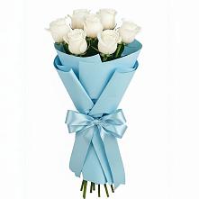 Букет 7 белых роз Проуд в Тырныаузе