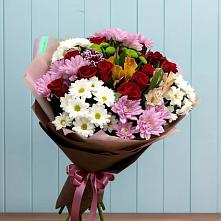 Букет цветов из:  Розы, Хризантемы и Альстромерии #REPLACE_PRED# Тырныаузе