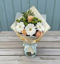 Букет цветов из:  Герберы, Розы и Хризантемы в Тырныаузе